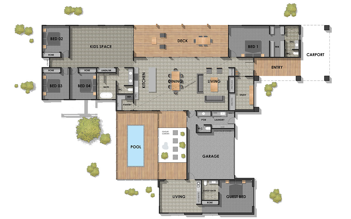 Torquay 53 Single Storey House Design Floorplan