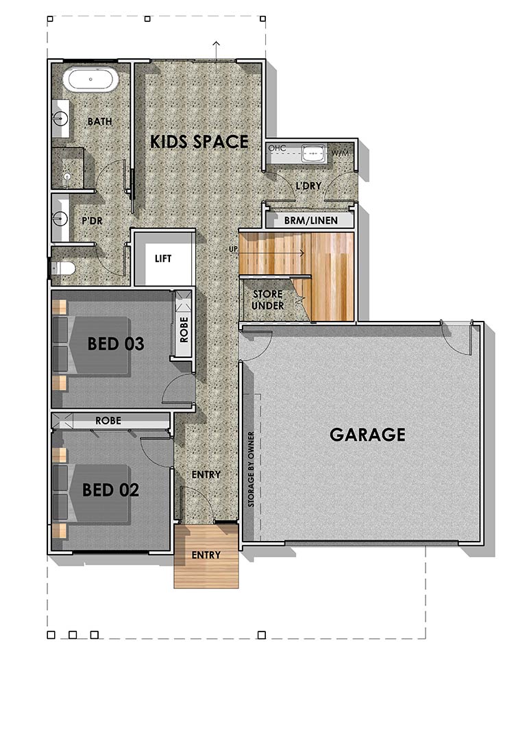Neville 31 Double Storey House Design Ground Floorplan