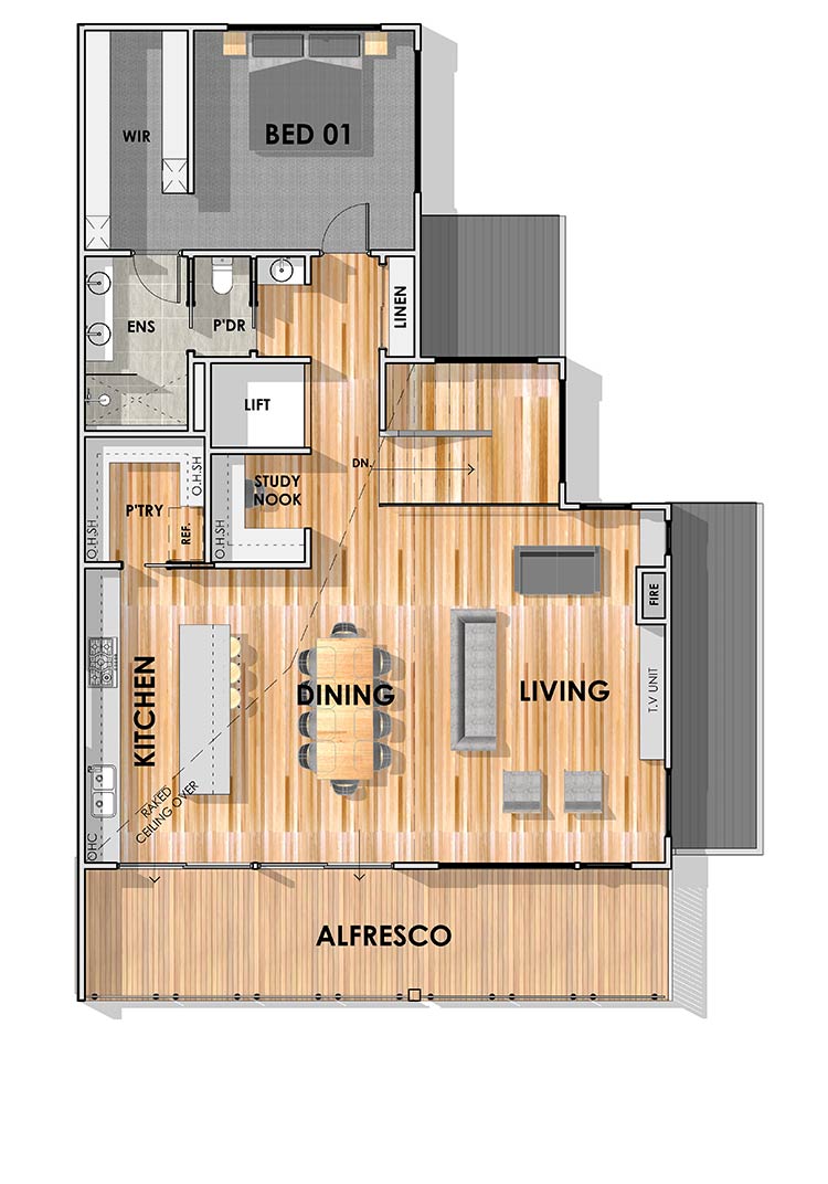 Neville 31 Double Storey House Design First Floorplan